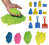 1 x Brand New Magic sand for modeling. 800 gr. 4 colors. With 10 shapes of locks and utensils - RRP €19.9