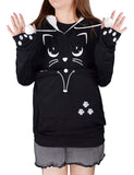 1 x RAW Customer Returns besbomig Women s hoodie with cats large pocket, fashion sweatshirt hoodie cat pullover long sleeve hoodie casual and comfortable hoodie pullover for spring - RRP €32.59