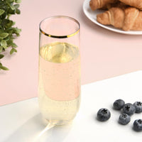 1 x Brand New hotder 24 pieces plastic champagne flutes, 250ML champagne glasses, champagne flutes, champagne glasses made of plastic, stemless champagne flute for birthday party wedding - RRP €21.99