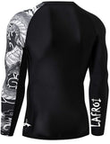 1 x RAW Customer Returns LAFROI Men s Long Sleeve UPF 50 Compression Shirt Rash Guard-CLYYB Asymmetric Dragon,MD  - RRP €24.99