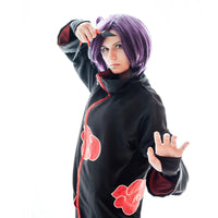 1 x RAW Customer Returns BARVERE Akatsuki Costume Adults, Akatsuki Costume Set with Cloak, Rings, Necklace, Headband, Bitterless and Hand Sword, Cosplay Costumes for Carnival, Halloween, Party-M - RRP €18.13