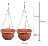 1 x RAW Customer Returns BEST FREE X2 Hanging Flower Pot Large 25cm With Drain, Chains And Hooks. Hanging Flower Pots For Decorating Garden, Terrace Or Balcony. Hanging Flower Pot For Plants Of All Kinds - RRP €20.4