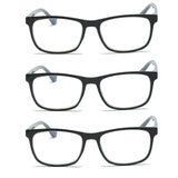 1 x RAW Customer Returns MMOWW Pack of 3 Reading Glasses for Men and Women, Anti-Blue Computer Glasses with Spring Hinges Gray, 1.0 - RRP €19.15