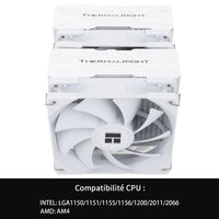 1 x RAW Customer Returns Thermalright Peerless Assassin 120 White CPU Air Cooler, 6 Heatpipes, Two 120mm C12W PWM Fans, Aluminum Heatsink Cover, AGHP Technology, for AMD AM4 AM5 Intel LGA 1700 1150 1151 1200 2011 - RRP €42.54