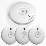 1 x RAW Customer Returns Smoke detector 10 years battery Fire alarm for home Fire detector with mute and self-test function Photoelectric sensor, Q-certified DIN EN14604, 4 pieces - RRP €40.33