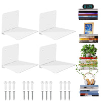 1 x RAW Customer Returns Sheeliy Invisible Bookshelf, Floating Bookshelf, Invisible Shelves for Books, Floating Shelves Wall for Bedroom, Floating Bookshelf Metal Stable for Office, Kitchen, Set of 4 - RRP €29.99