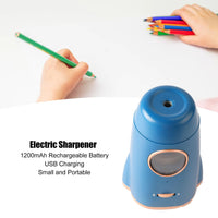 1 x RAW Customer Returns Electric Pencil Sharpener, Battery Operated, Portable Small Pencil Sharpener, Automatic Pencil Sharpener with 1200mAh Battery for School, Office and Home Blue  - RRP €35.16