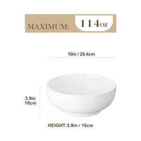 1 x RAW Customer Returns MALACASA, Regular Series, 2-piece cream white porcelain cereal bowl set, 3400ml soup bowl, rice bowl, food bowl, snack bowl, dessert bowl for salad, soups, ramen, fruit etc. - RRP €39.31