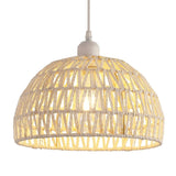 1 x RAW Customer Returns Comely Rattan Pendant Light, Boho Hanging Lamp Dining Room with E27 Lamp Socket, Hand-Woven Rattan Lampshade, Suitable for Bedroom, Living Room, Hallway, Kitchen, White - RRP €42.98