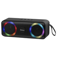 1 x RAW Customer Returns Defender Bluetooth Speaker Q1 Portable, Music Box with RGB LED Light, USB Micro SD Card AUX-in Playback True Wireless Stereo Hands-Free Function - FM Receiver, MP3 Player Bluetooth Speaker - RRP €24.53