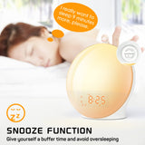 1 x RAW Customer Returns Foryond light alarm clock, daylight alarm clock, sunrise sunset simulation wake up light with two alarms, 20 brightness, snooze function, 7 natural sounds and FM radio for adults and children - RRP €27.3