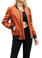 1 x Brand New Vcindai women s flight jacket lightweight bomber jacket long-sleeved jacket zipper pilot jacket - RRP €19.13