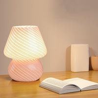 1 x RAW Customer Returns MLOQI Mushroom Lamp Table Lamp for Living Room Bedside Lamp Bedroom Lights Table Lamp LED Glass Night Light with a 3 Color Bulb, Night Light, Gifts for Friends Mini Lamp Pink  - RRP €37.3