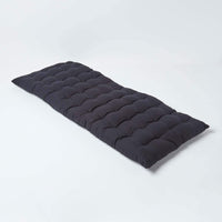 1 x RAW Customer Returns Homescapes 2-seater bench cushion, black, seat cushion for benches and garden benches with cover made of 100 cotton and soft polyester filling, 108 x 42 cm, cushion cover for garden furniture - RRP €27.99