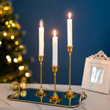 1 x RAW Customer Returns Sziqiqi Candlestick Gold Set of 3 Candlesticks for Taper Candles, Candle Holder Candlestick Made of Brass Metal Candle Holder for Christmas Table Decoration Dining Table Fireplace Mantelpiece Wedding Party - RRP €19.94