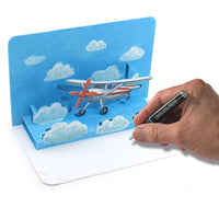 1 x RAW Customer Returns ONLY FLYING IS MORE BEAUTIFUL Pop-up card airplane 3D folding card of a small propeller plane - ideal as a travel voucher or as a voucher card for a flight holiday - RRP €9.99