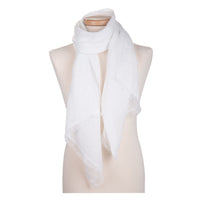 1 x RAW Customer Returns MA.AL.BI 1947 Unisex stole 100 linen 50X180 cm, made in Italy white  - RRP €38.36