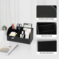 1 x RAW Customer Returns GORESE Multifunctional Desk Organizer Black  - RRP €25.2