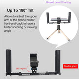 1 x RAW Customer Returns NICEYRIG Dual Handheld Smartphone Stabilizer Vlog Vlogging Lives Video Recording Kit with Foldable Grip for Android Cell Phone and iPhone 14 13 12 11 XS Pro Max -521 - RRP €69.35