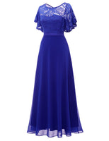 1 x RAW Customer Returns DRESSTELLS Women s Dresses for Wedding Guests Bridesmaid Dresses Long Elegant Chiffon Evening Dress Maxi Long Ball Gown Royal Blue XL - RRP €62.99