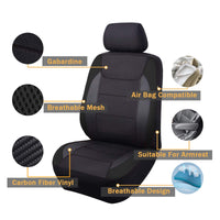 1 x RAW Customer Returns Flying Banner Gabardine Mesh Car Seat Covers Side Airbag Universal for Most Cars Trucks Vans SUVs Front Seats, Black  - RRP €34.99