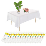 1 x RAW Customer Returns JMIATRY 15 pieces disposable tablecloth birthday, 137 274cm disposable tablecloth made of plastic, disposable tablecloth white wedding, tablecloth white disposable - RRP €22.18