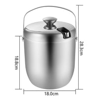 1 x RAW Customer Returns Ice cube container Large 3L ice cube container, insulated stainless steel double-wall ice bucket, ice bucket with lid and ice tongs, perfect for cold drinks - RRP €33.26