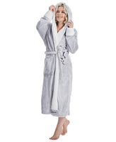 1 x RAW Customer Returns DiaryLook Fluffy Women s Bathrobe, Winter Women s House Robes, Cozy Women s Long Robe with Hood, Soft and Warm Plush Women s Bathrobes - RRP €25.67