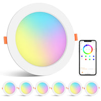 1 x RAW Customer Returns ChangM LED recessed spotlights RGB recessed lights 12W 4 inch warm white light source Bluetooth APP control dimmable LED ceiling spotlights ceiling spots recessed spots ceiling recessed spotlights pack of 6 - RRP €35.28