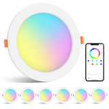 1 x RAW Customer Returns ChangM LED recessed spotlights RGB recessed lights 12W 4 inch warm white bulbs Bluetooth APP control Dimmable LED ceiling spotlights recessed ceiling spotlights recessed ceiling spotlights pack of 6 - RRP €35.28