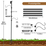 1 x RAW Customer Returns MIXXIDEA Bird House Pole Bracket Set, Adjustable Hummingbird Bird Feeder Pole Support Bar Universal Stand Set with 5 Prongs for Outdoor Yard Black The bird house is not included  - RRP €53.36