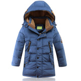 1 x RAW Customer Returns MEYOCEYO Winter jacket children s down jacket boys winter coat thick down coat warm long winter parka with hood navy blue 160 - RRP €67.22