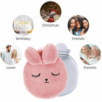 18 x Brand New Hot water bottle, hot water bottle for children, hot water bottles, hot water bottle with cover, hot water bottle with cuddly soft cover, hot water bottle with soft cover, for keeping hands, feet and body warm, pink-1pcs  - RRP €148.68