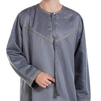 1 x Brand New Xingsiyue Muslim Kaftan for Men - Islamic Arabic Robes Long Sleeve Loose Ethnic Clothing Dubai Middle East Jubba Thobe - RRP €46.15