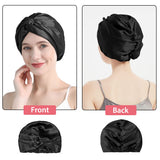 2 x Brand New Silk Cap Curly Hair, Black Silk Cap Night Hair, Silk Cap for Night Curly Hair Comfortable, Satin Night Hat with Elastic Band for Women Curly Hair Care - RRP €13.76