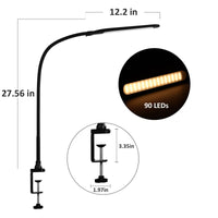 1 x RAW Customer Returns Hokone LED Desk Lamp Gooseneck Clamp Light Swivel Arm Architect Lamp Dimmable Adjustable Color Temperatures, Eye Protection, Touch Control Office Table Lamp 9W Black - RRP €34.87