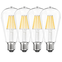 1 x RAW Customer Returns WEDNA E27 LED vintage light bulb, 8W 4000K neutral white LED lamp, ST64 Edison antique bulb, 1100lm, transparent glass, not dimmable, nostalgic and retro lighting, pack of 4 - RRP €23.99