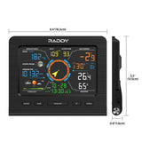 1 x RAW Customer Returns Raddy WF-100C Lite WiFi weather station radio with outdoor sensor, indoor outdoor thermometer, barometer, hygrometer, wind gauge, rain gauge, weather forecast for house, garden - RRP €149.99