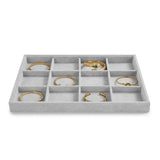 1 x RAW Customer Returns Oirlv Gray Velvet Jewelry 12 Grids Jewelry Tray, Jewelry Box Jewelry Storage Jewelry Organizer Tray - RRP €25.2