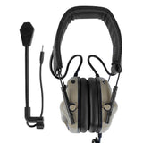 1 x RAW Customer Returns ATAIRSOFT Tactical Headphones Military Standard Shooting Earmuffs Use with PTT Walkie Talkie Radio Airsoft Tactical Headset TAN - RRP €39.98