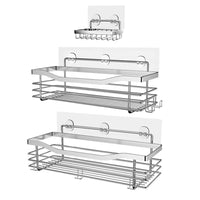 2 x RAW Customer Returns Orimade shower caddy without drilling with soap basket and 5 hooks - shower shelf for the shower bathroom, kitchen shelf organizer soap basket - self-adhesive shower caddy without drilling - stainless steel - 3 pack - RRP €64.48