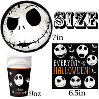 1 x Brand New YGCHEN Halloween Party Tableware Skeleton Tableware Set Happy Halloween Party Tableware Decoration Horror Paper Cups Paper Plates Napkins Skeleton Party Tableware Halloween Decoration 10 Guests - RRP €20.4