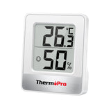 1 x RAW Customer Returns ThermoPro TP49 digital mini thermo-hygrometer thermometer hygrometer indoor temperature and humidity meter with smiley indicator for greenhouse, living room, white - RRP €8.18