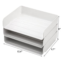 1 x RAW Customer Returns Okllen Pack of 3 Stackable Desktop Letter Tray, 3 Tier Paper Document Tray Organizer Desk Filing Rack for A4 Paper, Magazines, Receipts, Office Supplies, 31.5 x 24.5 x 7 cm - RRP €27.99