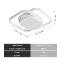 1 x RAW Customer Returns Osairous LED Ceiling Light Modern 32W 3840LM Chandelier Living Room 6500K Cool White Square Minimalist Design Ceiling Lamp for Kitchen Hallway Living Room Bedroom - RRP €26.99