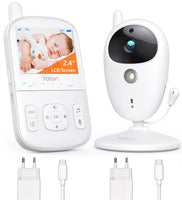 1 x RAW Customer Returns YOTON Baby Monitor 2.7 , baby monitor with camera 1000mAh battery, 2.4 GHz intercom function, infrared night vision, alarm clock, temperature sensor, VOX function, 8 lullabies model YB04  - RRP €37.96