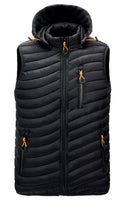 1 x Brand New AIEOE Men s Warm Vest Men s Outdoor Cotton Lining Stand Collar Windproof Quilted Vest Transition Vest - Black, 3XL - RRP €42.98