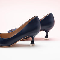 1 x RAW Customer Returns C.Paravano pumps women kitten heel pumps pointed pumps shoes pumps closed toe pumps leather pumps navy, 37  - RRP €121.01