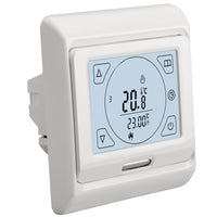 1 x RAW Customer Returns Wengart digital room thermostat with touchscreen for electric heaters WG809, flush-mounted installation weekly program AC230V 16A with temperature sensor floor sensor - RRP €27.54