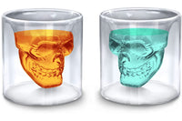 1 x RAW Customer Returns Webao Cool Glasses Set of 2 Wine Cups Crystal Skull Shot Glass Wine Whisky Glass 250ml - RRP €22.08